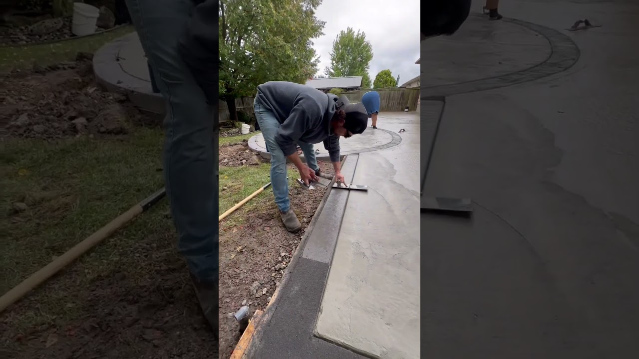 Coloured concrete borders