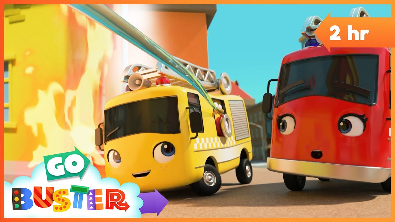 Buster the Hero Fire Truck🚒 Saves the Day | 2 Hours of Go Buster - Bus Cartoons & Kids Stories