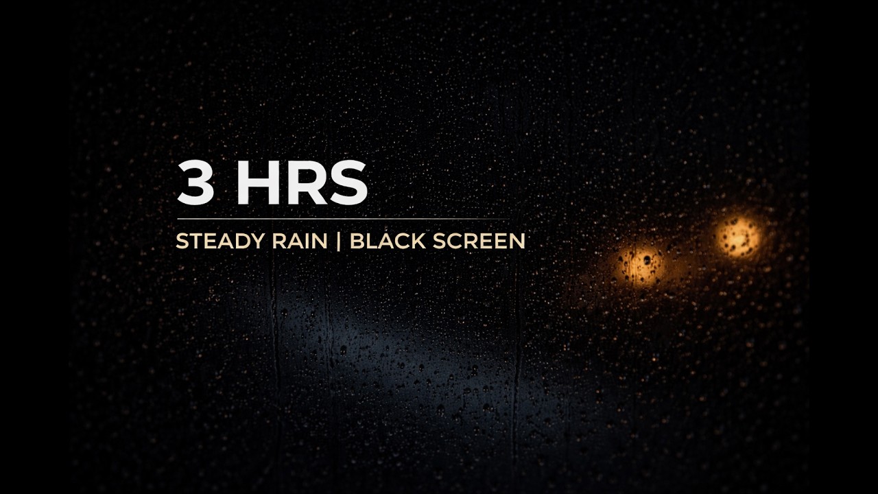 Steady Rain Sounds for Deep Sleep & Relaxation | Black Screen  (3 Hours)
