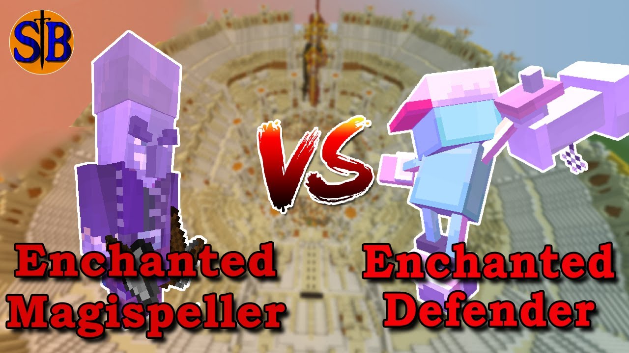 Fully Enchanted Magispeller vs Fully Enchanted Defender | Minecraft Mob Battle