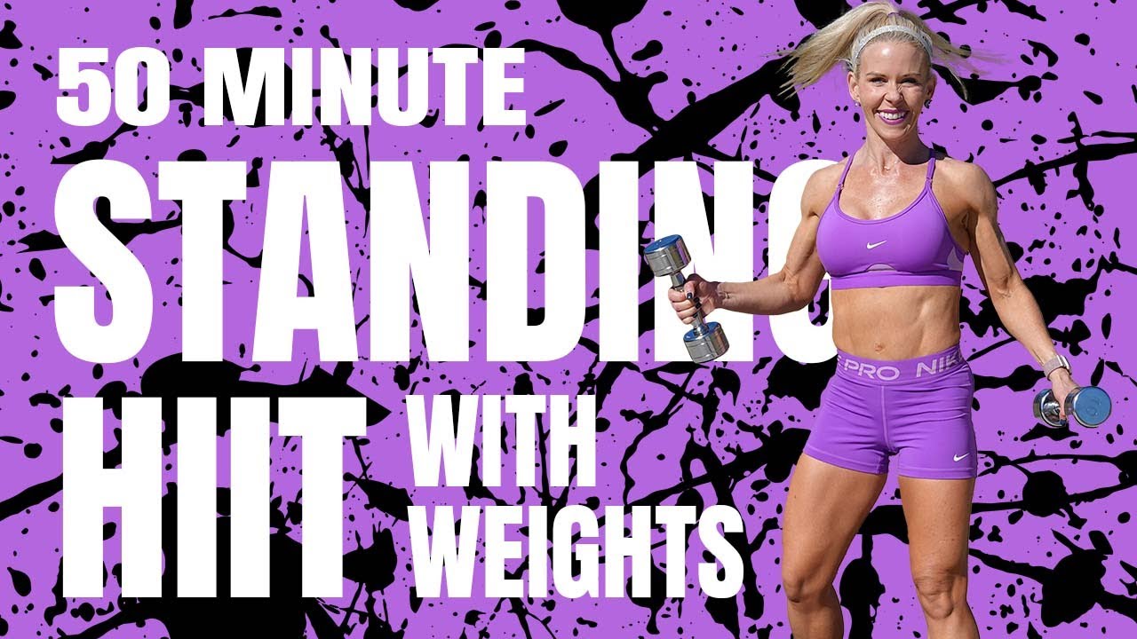 50 MINUTE ALL STANDING HIIT WITH WEIGHTS | High Impact | Strength Combos