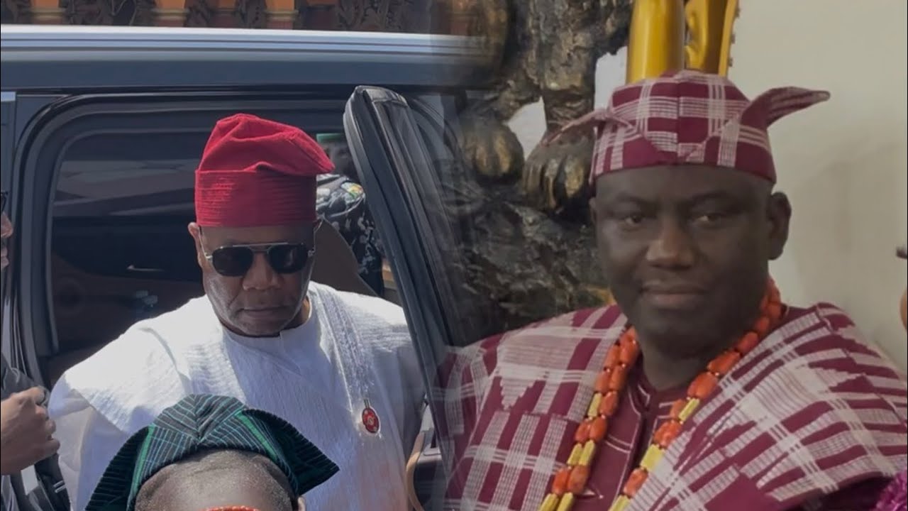 SENATE PRESIDENT GODSWILL AKPABIO VISIT TO ALAFIN OF OYO TO SECURE SEYI TINUBU AS OKANLOMO OF YORUBA