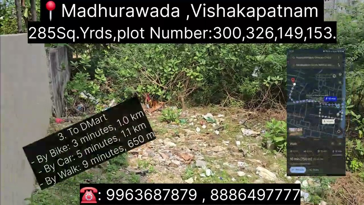 Land for sale in Madhurawada, Visakhapatnam. 285 sq. yards land, east facing, with a 30-foot road