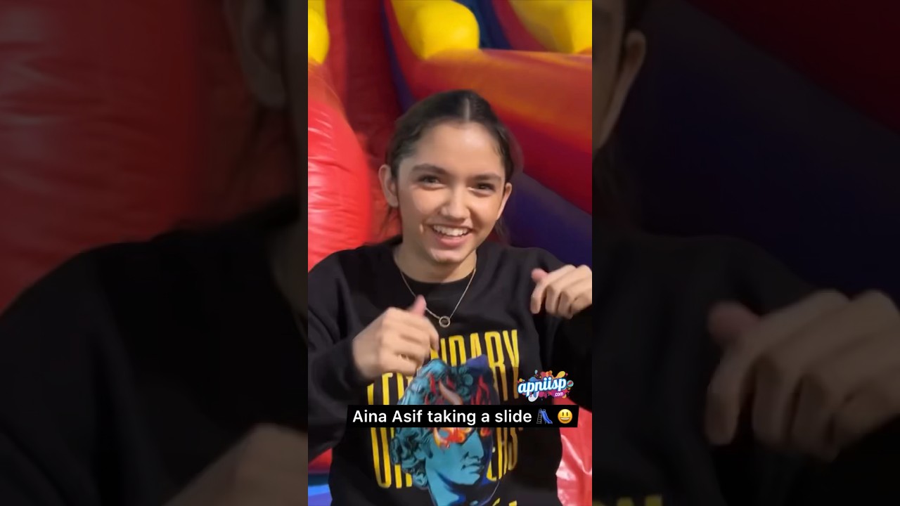 Aina Asif having fun time at the launch of Jumbo Jump in Karachi 😀#AinaAsif #JumpingCastle #Funland