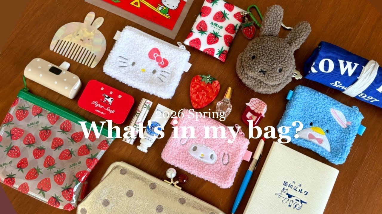 What's in my bag?｜レトロとミッフィー＆サンリオ好きのバッグの中身紹介👜｜2026 春🍓