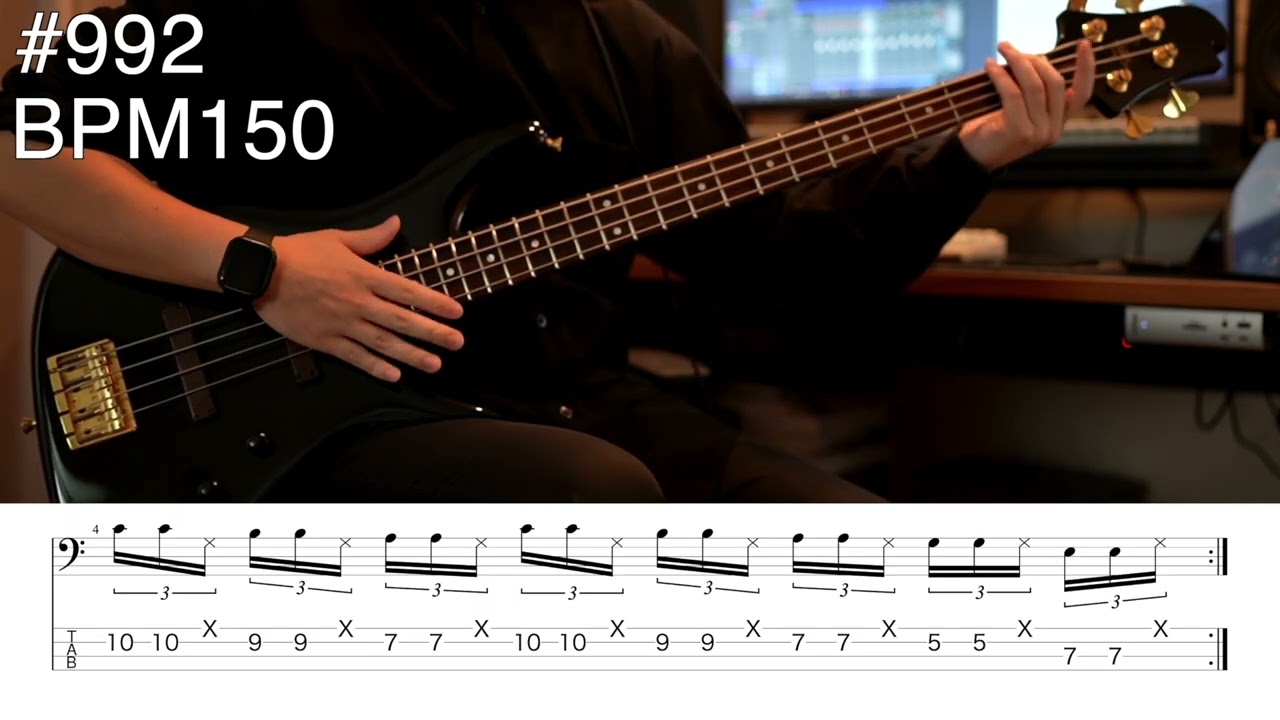【slap bass】#992　サムダウンの連打と高速ロータリー