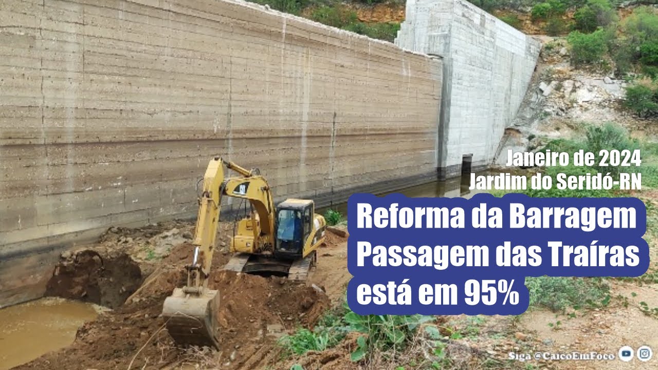 95% concluída: Governadora do RN visitou a reforma da parede da Barragem das Traíras nesta sexta