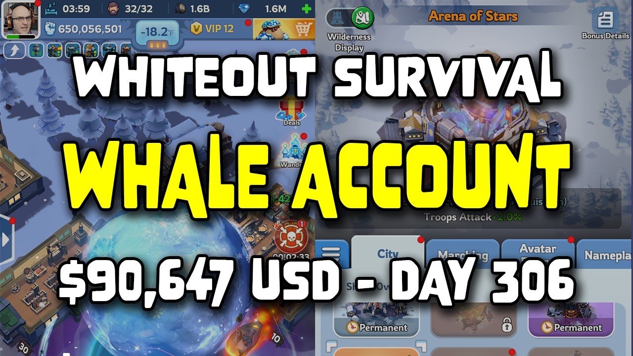 Аккаунт кита в Whiteout Survival &mdash; 90 647$ &mdash; День 306 &mdash; Подготовка к SvS, день 4