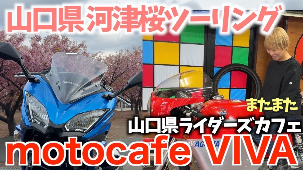 河津桜ツーリング！また行きたくなるライダーズカフェVIVA【山口県モトブログkawasaki Ninja650】
