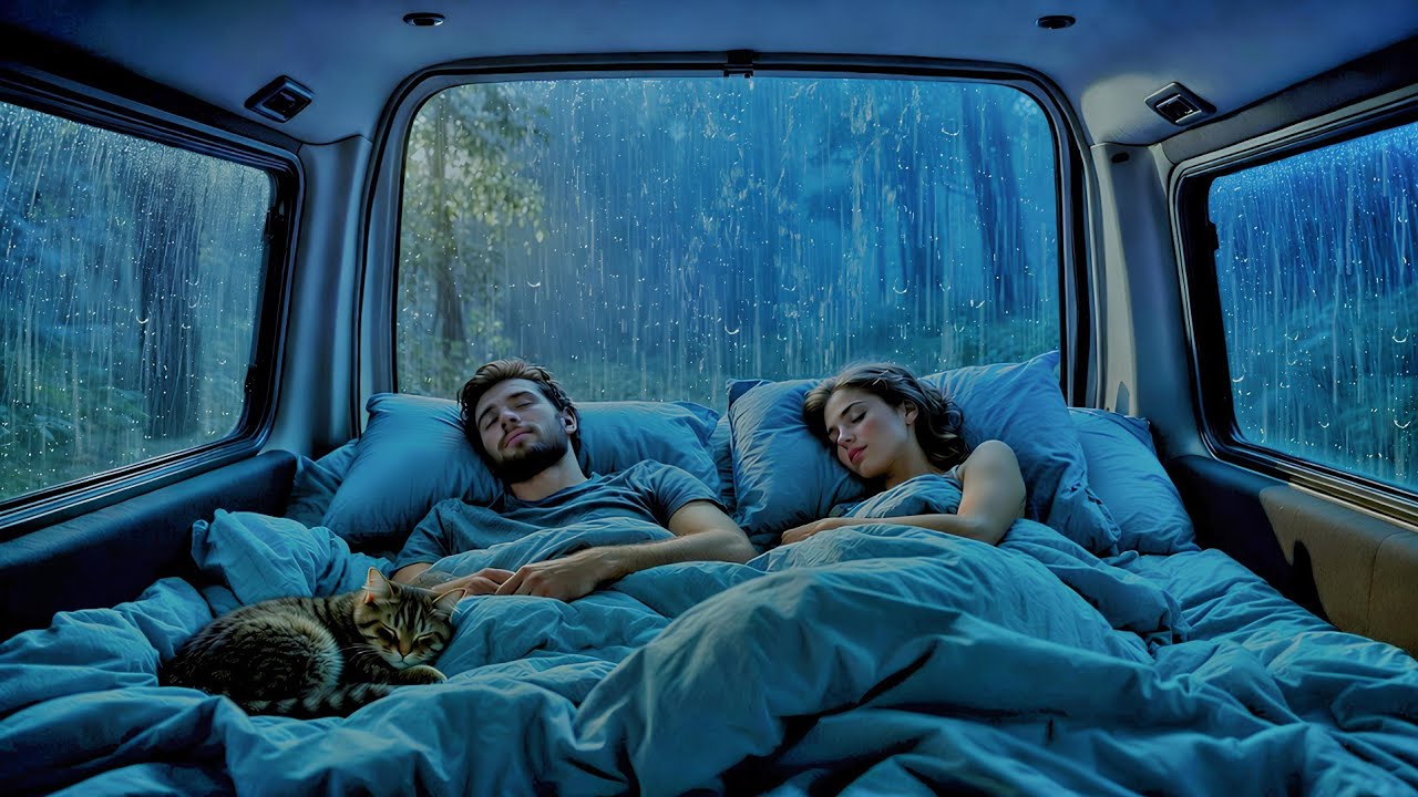 Stop Overthinking Tonight with Heavy Rain & Thunder on a Car Roof for Deep Sleep & Anxiety Relief