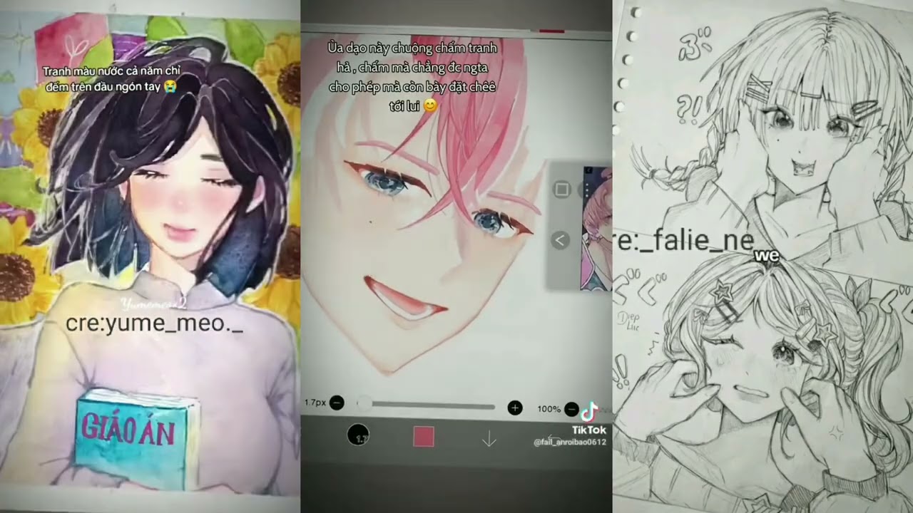 Tổng hợp tranhh vẽ trên tiktok💕!! Chúc các cậu có một đêm giao thừa vuii vẻ nhaa💗!