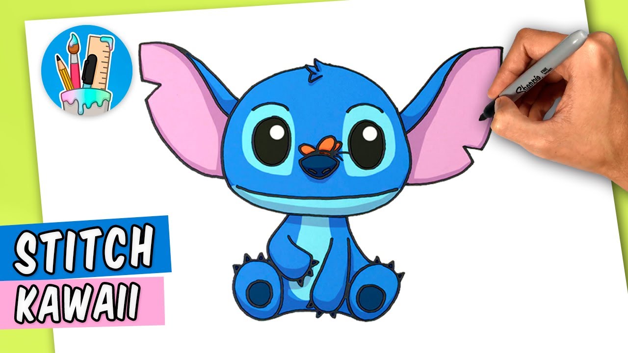 CÓMO DIBUJAR A STITCH KAWAII - Fácil Paso a Paso