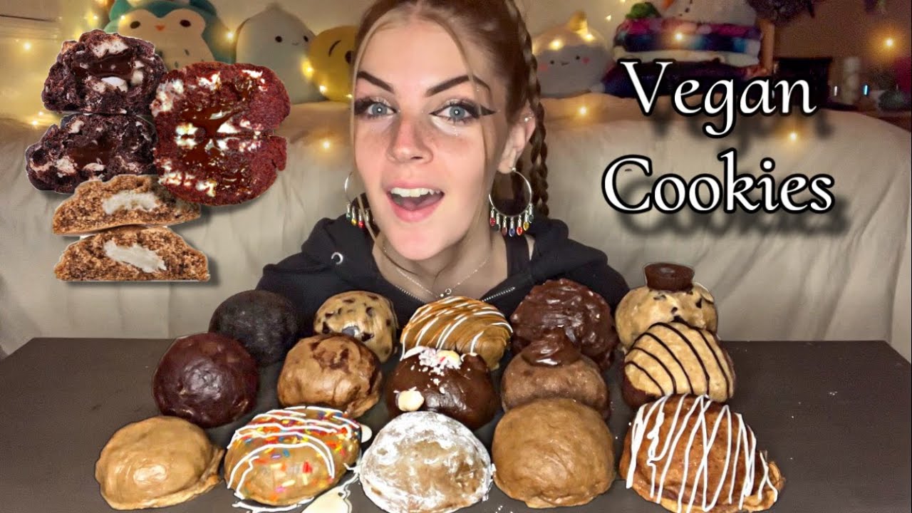 GIANT GOOEY COOKIES MUKBANG! (Vegan)