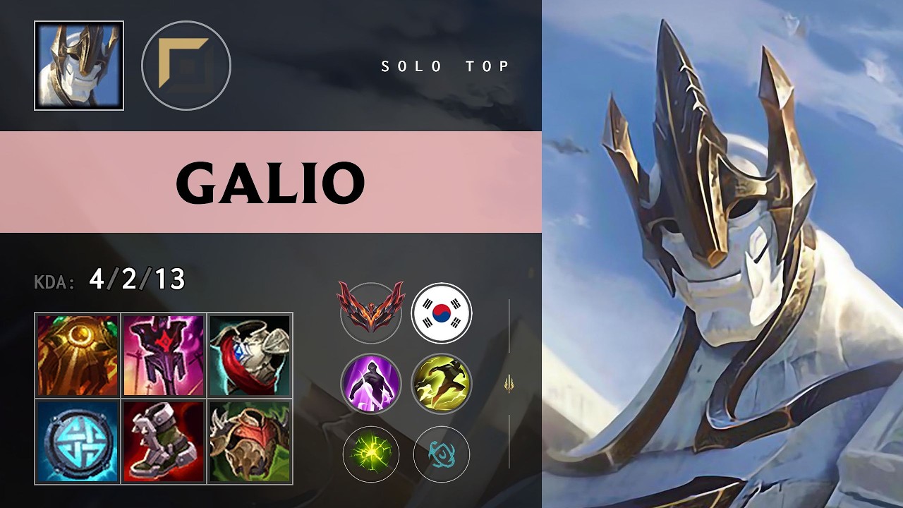 Galio Top vs Renekton (SCBC Shogun) - KR Grandmaster Patch 26.12