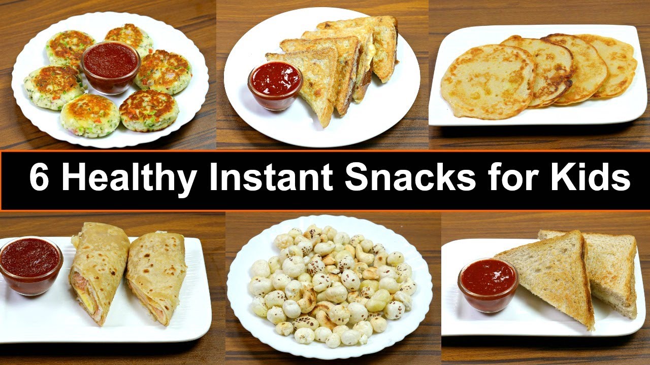 बच्चों की छोटी भूख के लिए ६ झटपट और हेल्दी नाश्ता | 6 Healthy Instant Kids Snacks | KabitasKitchen