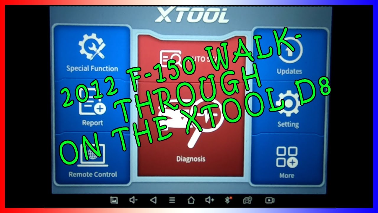 2012 Ford F-150 Walkthrough with the Xtool D8 showing the Active test and Special Functions.