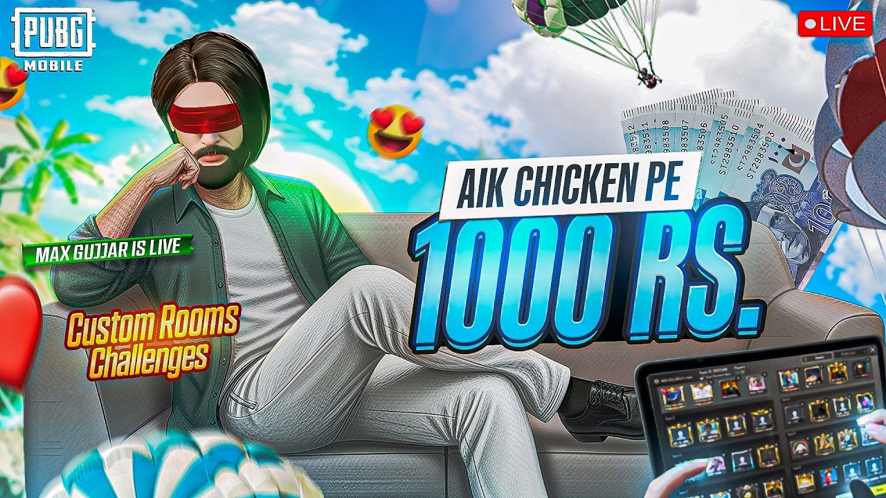 PUBG MOBILE LIVE CUSTOM ROOMS CHALLENGES & UC GIVEAWAYS #maxgujjaryt #pubgmobile #live