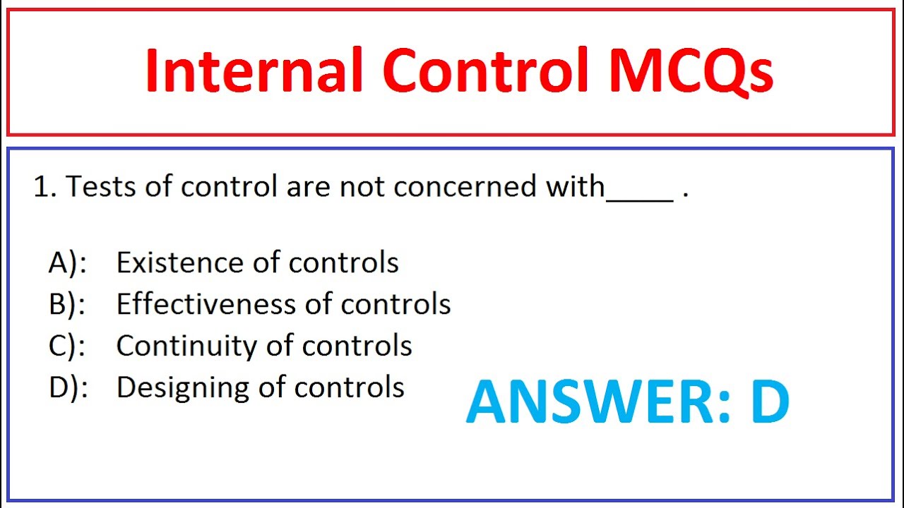 Internal Control MCQs | Senior Auditor Test Preparation | Commerce MCQs |