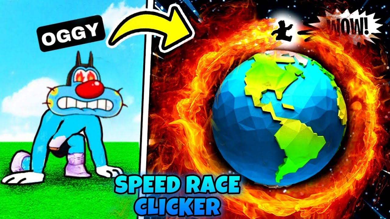 Oggy Reach God Speed In Speed Race Clicker Game Roblox | Roblox clicker Game | Oggy Game