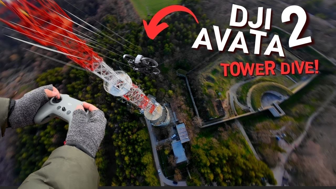 DJI Avata 2 FPV Drone Tower Dive &ndash; 100m Broadcast Tower | Cinematic Freestyle 4K