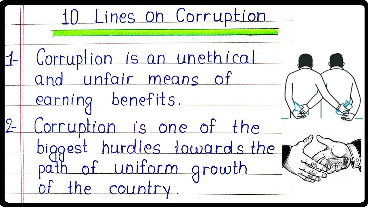10 Lines Essay on Corruption in English | Corruption 10 Points | Few Lines/Sentences on Corruption
