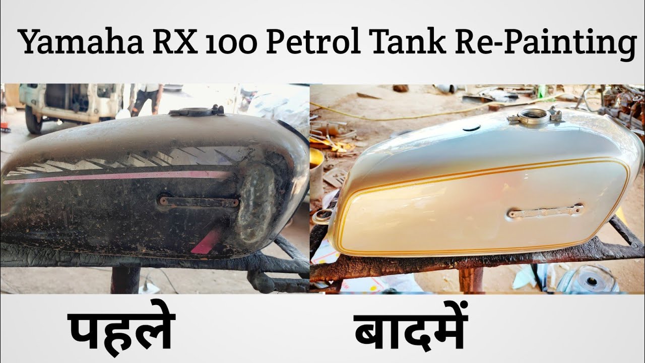 Yamaha rx 100 Petrol Tank Painting | Yamaha RX100 Fuel Tank Restoration In Hindi  #The_sam_Pawar