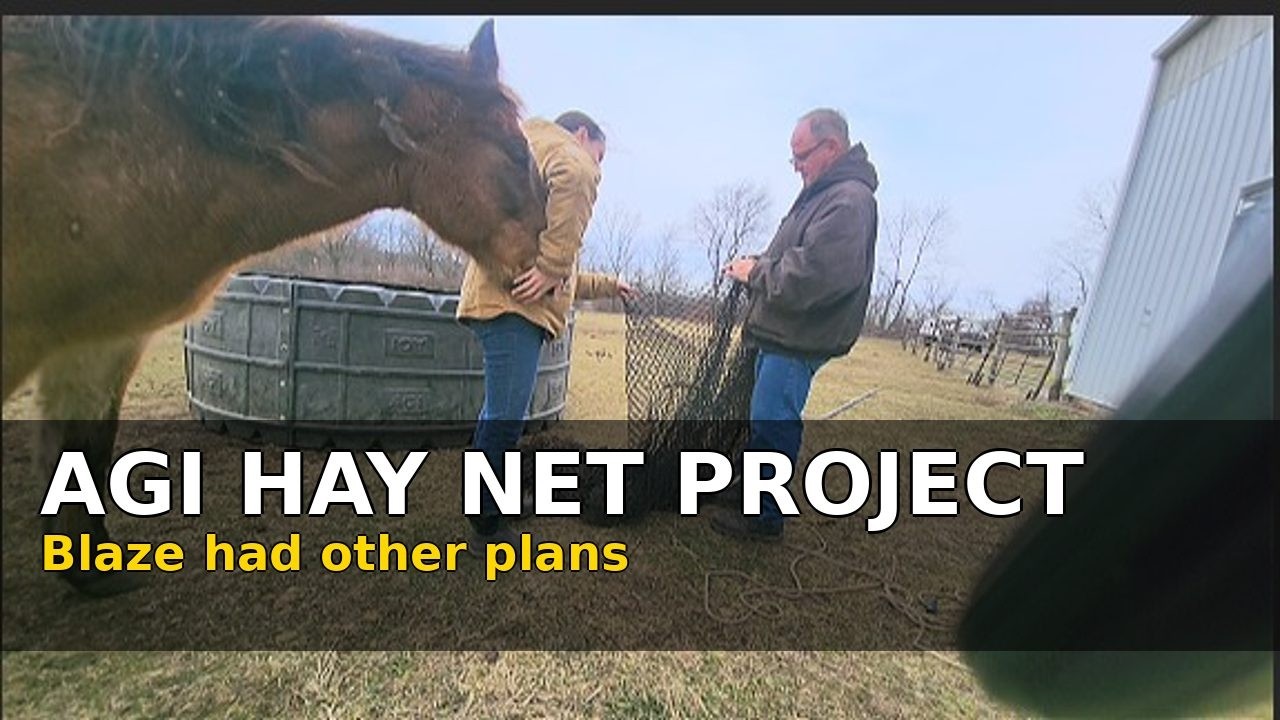 Installing a Hay Net on an AGI Round Bale Feeder (With Help From Blaze)