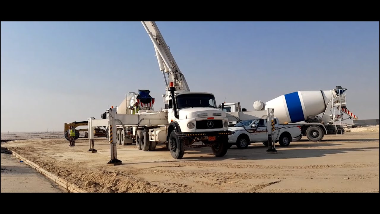 Mercedes Benz ACTROS Transit Mixers And 1994 SCHWING SX36 Concrete Pump In Action
