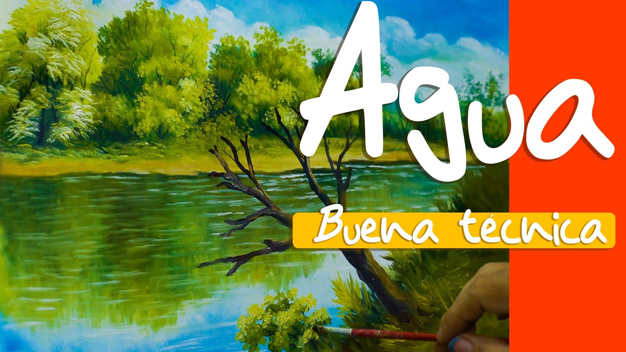 Como Pintar el Agua con Reflejos y transparencia - Pintar Paisaje al Óleo o acrílico