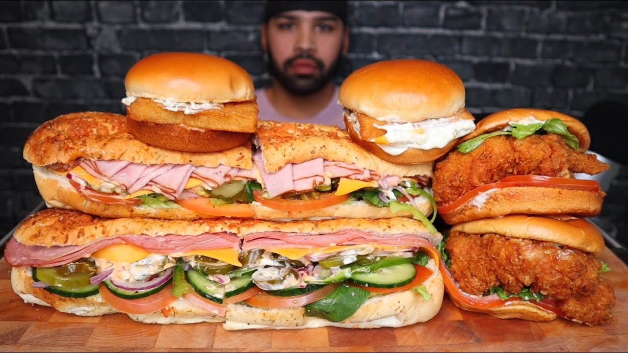 (ASMR NO TALKING) SUBWAY MUKBANG