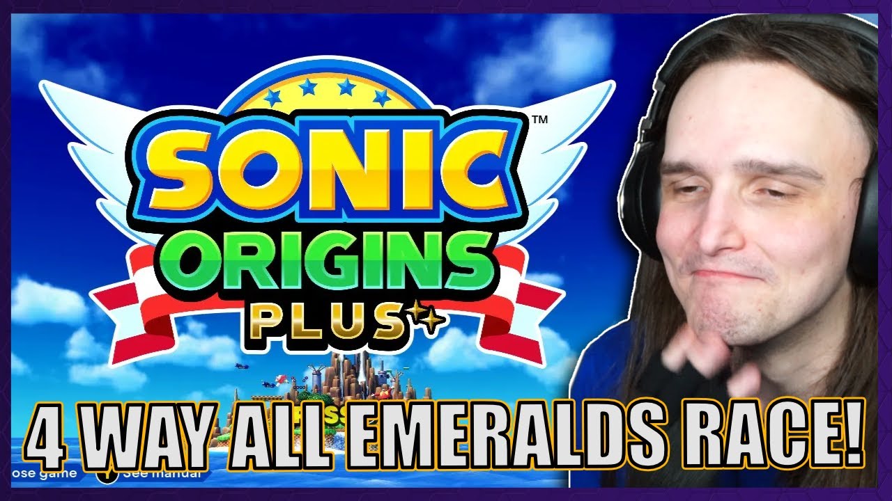 Sonic Origins 4 Player All Emeralds speedrun race VS TheStampStories, Huds601 & Supersonic_