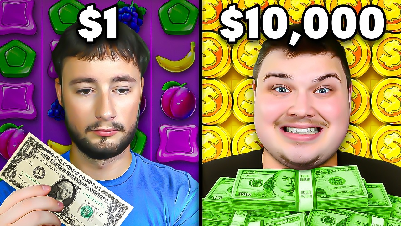 $1 vs $10,000 Slots Challenge!