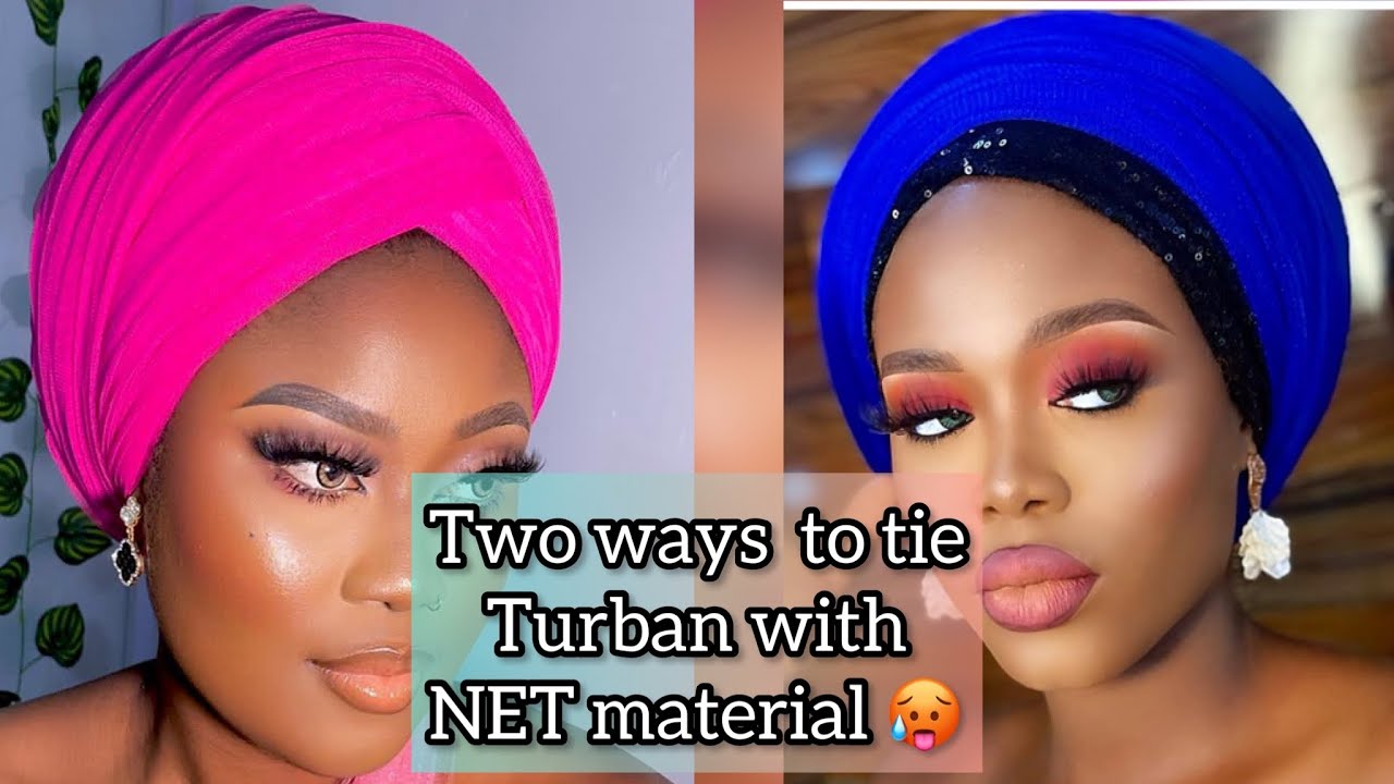 How to tie turban with next material 💃💃 (big nd small turban) #gele #trend #beauty #turban
