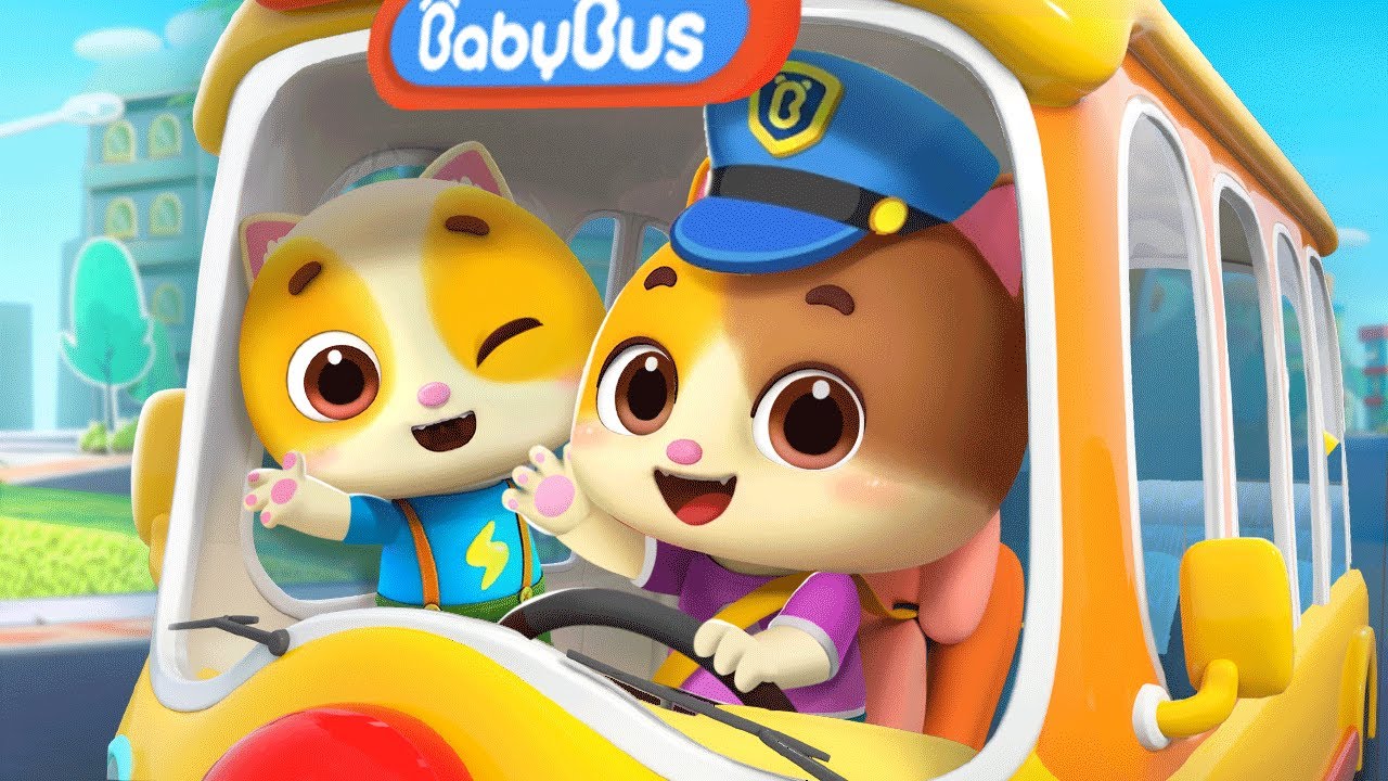 バスでレッツゴー！🚌 | 子供の歌メドレー | 子どもの歌 | 童謡 | ネコネコファミリー | MeowMi Family Show