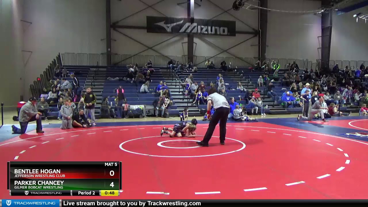 FLY 53-56 Parker Chancey Gilmer Bobcat Wrestling Vs Bentlee Hogan JEFFERSON WRESTLING CLUB