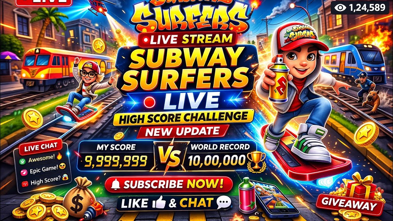 Subway Surfers | Live Streem Gameplay | High Score 🎯 Record Breaking ⛓️‍💥 | Live 04