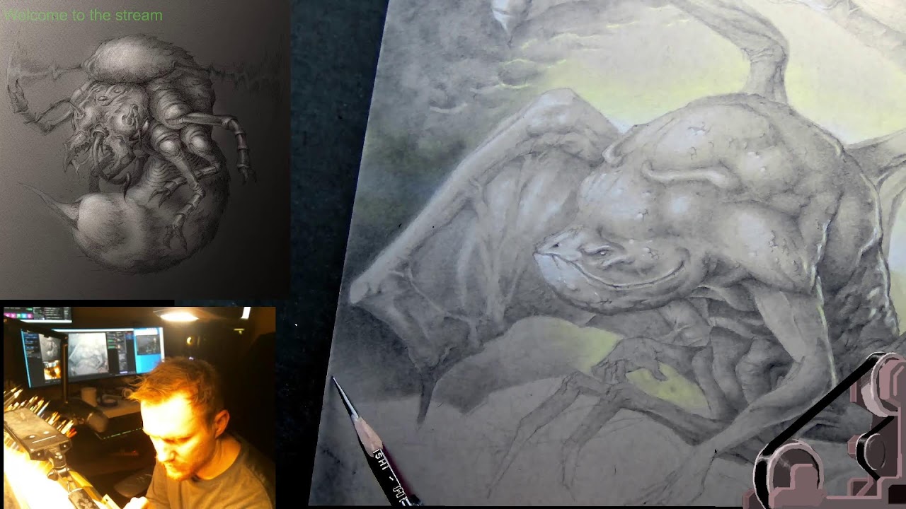 Glider Creature Sketch Art:   LIVE Stream