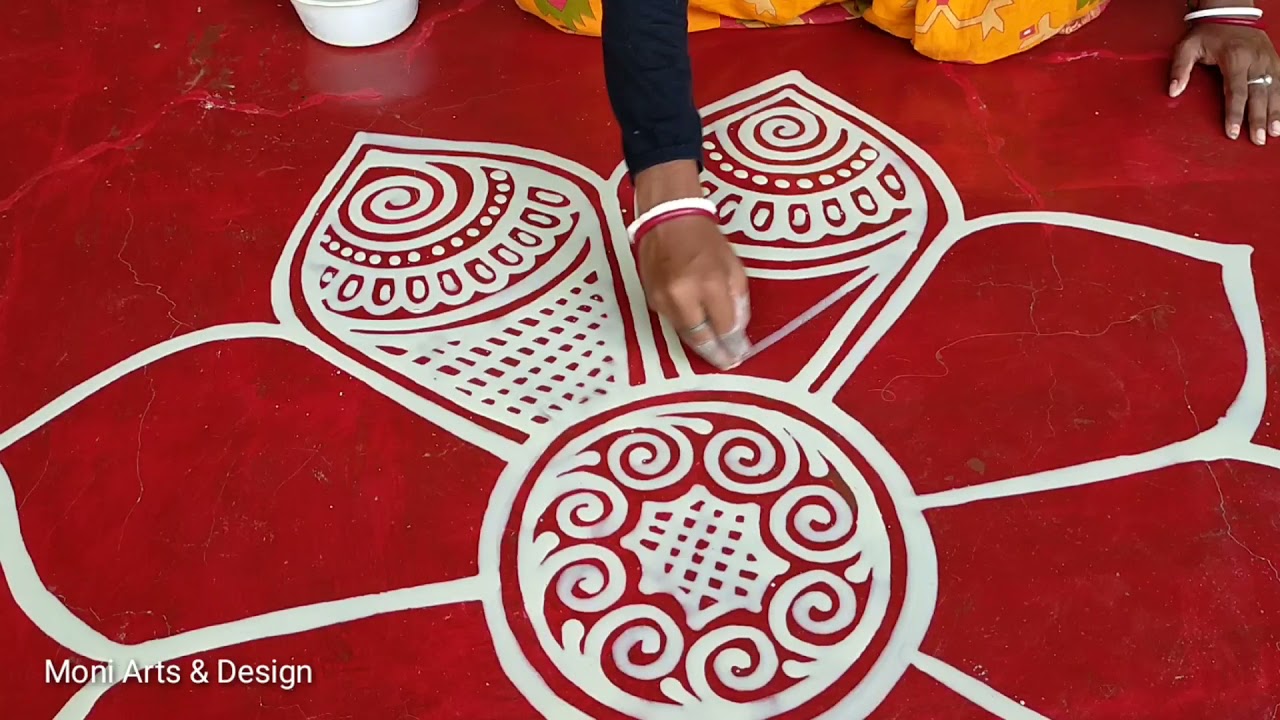Creative Simple Round Alpona Design//Traditional Mugglu Design// Moni Arts & Design