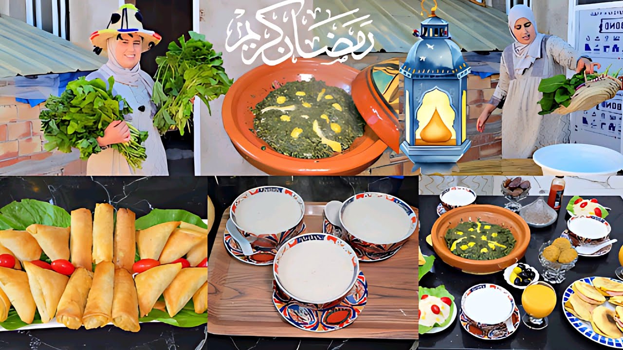مائدة رمضان صحية 🌿 البقولة المغربية 🇲🇦 مع شوربة البلبولة بالحليب اقتصادية ومغذية