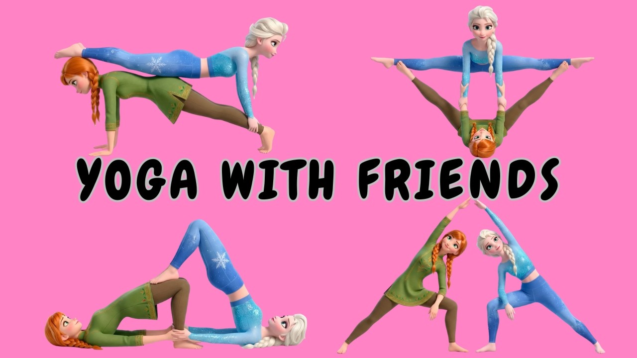 Best Partner Yoga for Kids | Elsa & Anna Fun Yoga Poses | Yoga for children | Frozen Yoga