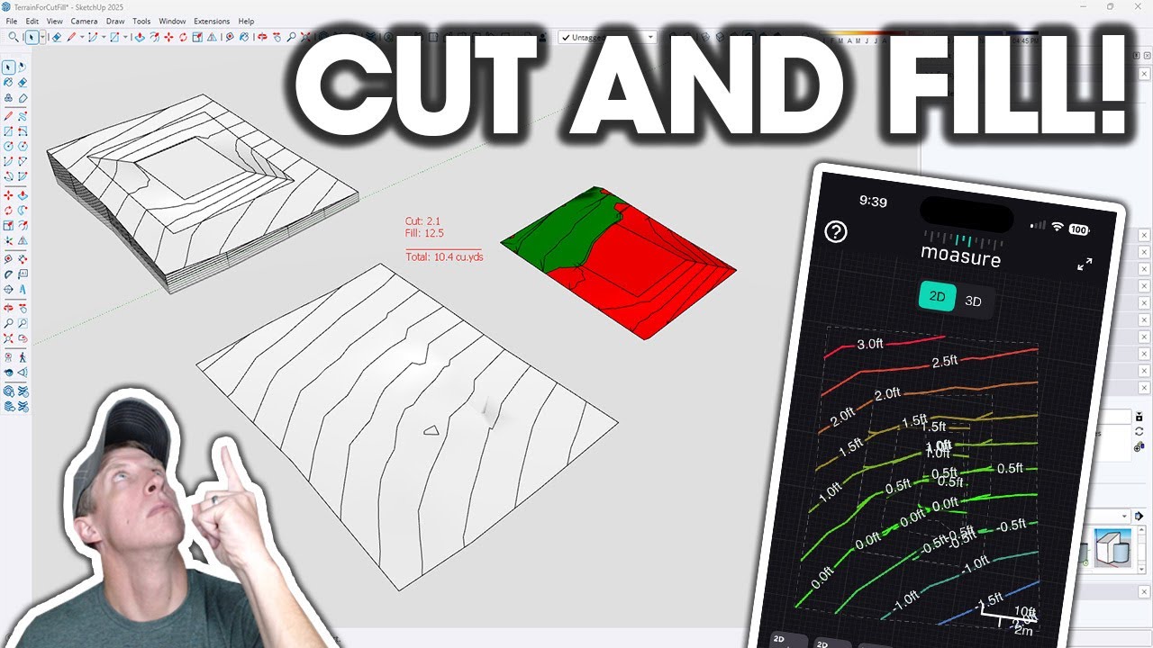 How to Calculate CUT AND FILL for Sitework in SketchUp!