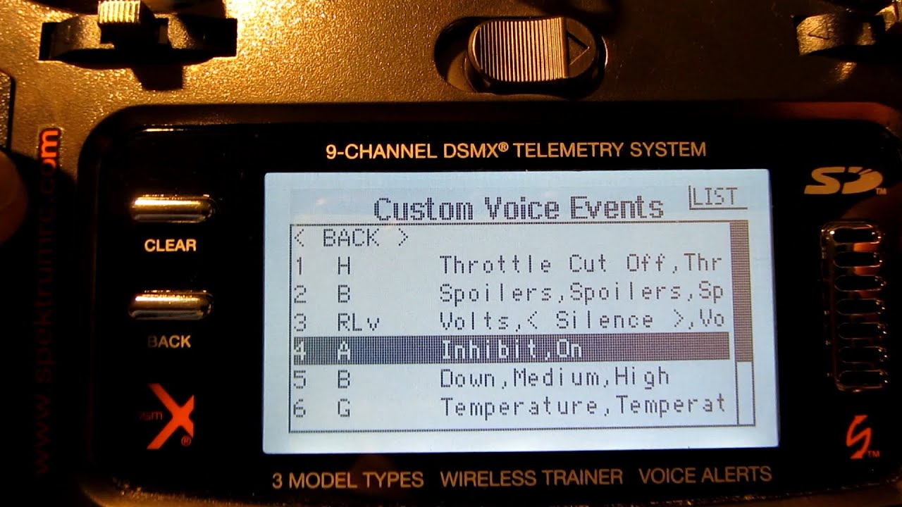 Spektrum DX9 | SET UP Custom Voice Call-outs for Telemetry, etc.