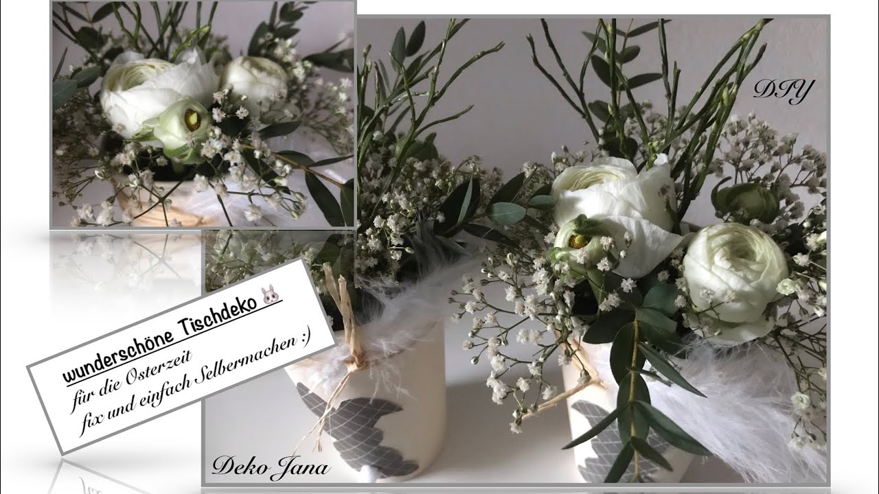 DIY Oster Idee, süße Deko für die Osterzeit 🐰🤍, Blumendeko ,  (How to) / Deko Jana