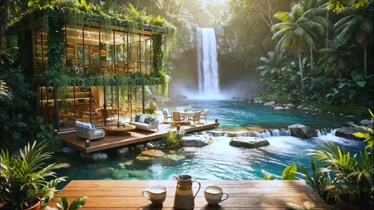 Hidden Forest Villa Jazz Caf&eacute; 🍃 Calm Outdoor Lounge Music