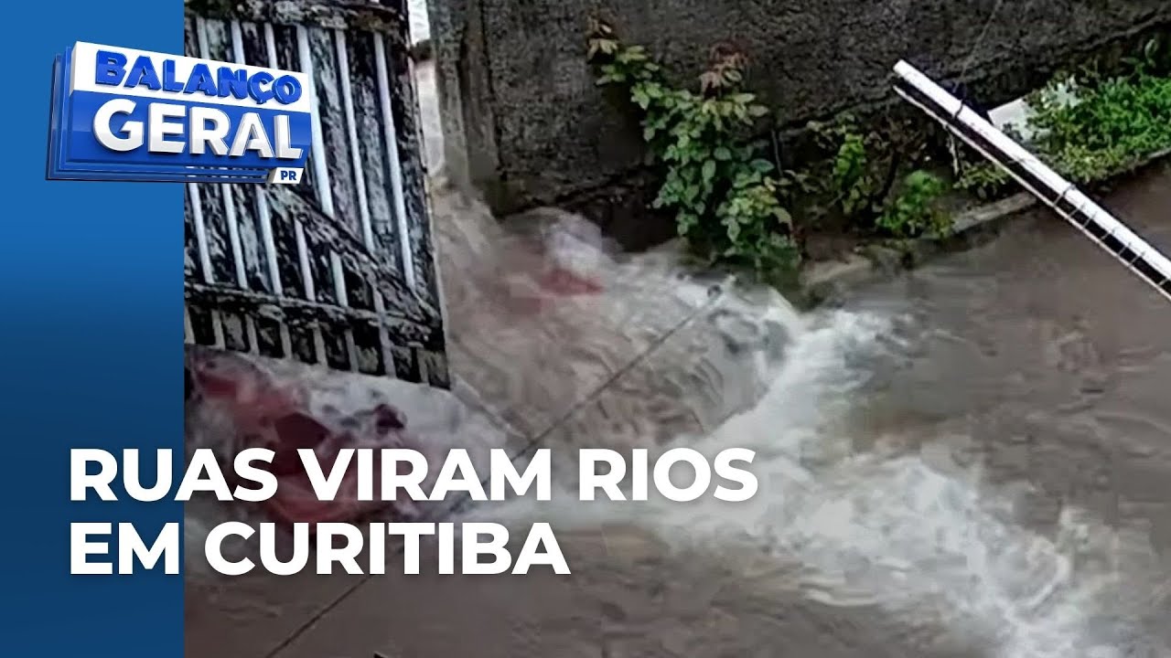 Temporal em Curitiba: enxurrada arrasta carro durante tempestade no Xaxim; água invadiu casas