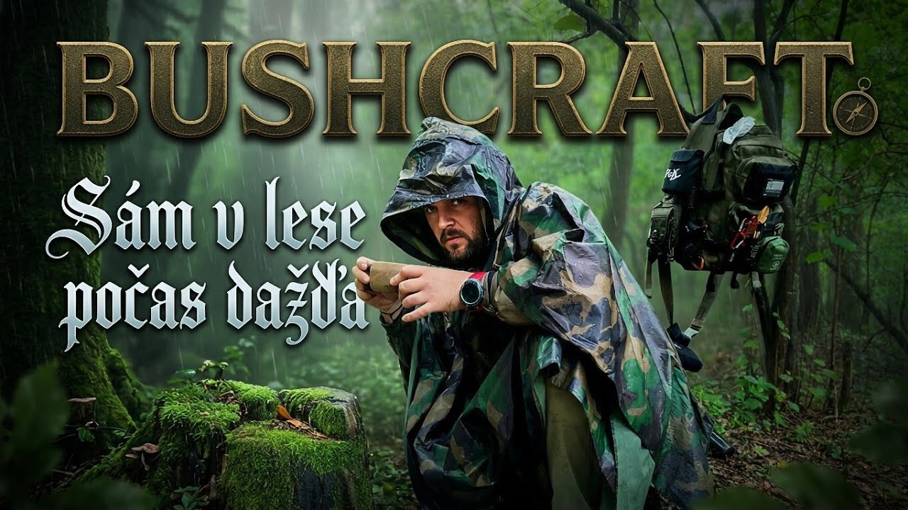 Sám v lese počas dažďa a lipový čaj | Umenie bushcraftu a pobyt v prírode v daždivom počasí |