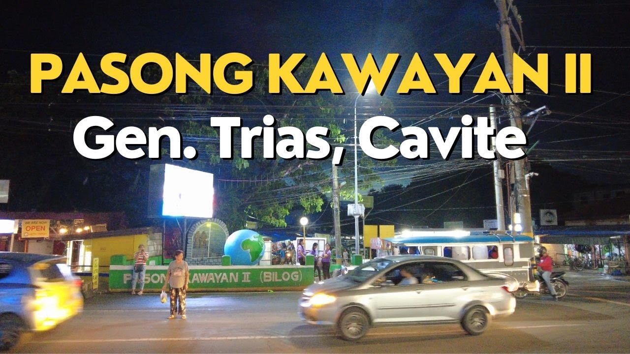 PASONG KAWAYAN II (Bilog), Gen. Trias, Cavite  at Night - (Philippines, 4K - Walking Tour)