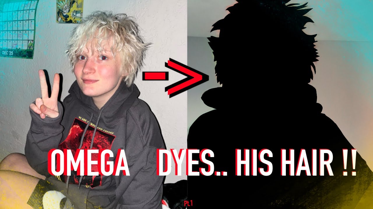 Omega dyes.. his  hair 