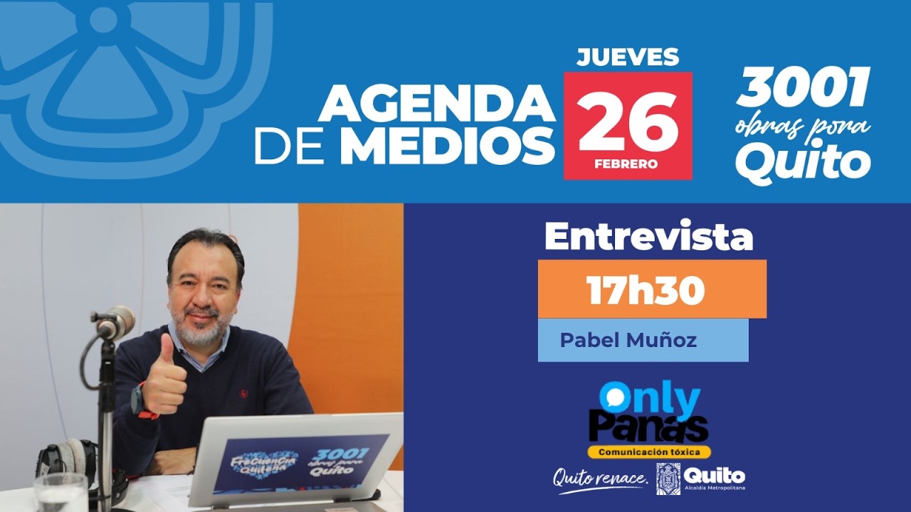 🎙️ #PabelEnMedios | Sigue en vivo 🔴 la entrevista de Pabel Muñoz, alcalde de Quito.