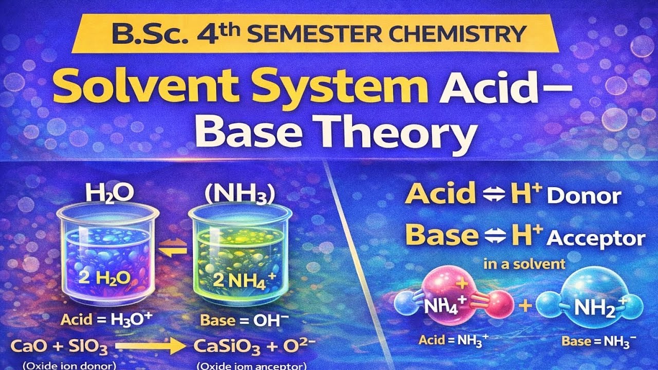 Solvent System Acid–Base Theory | B.Sc. 4th Semester Chemistry